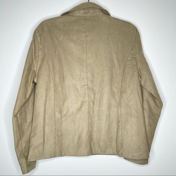 Charles River Apparel Suede Polyester Tan Zip Up Jacket - Picture 3 of 7